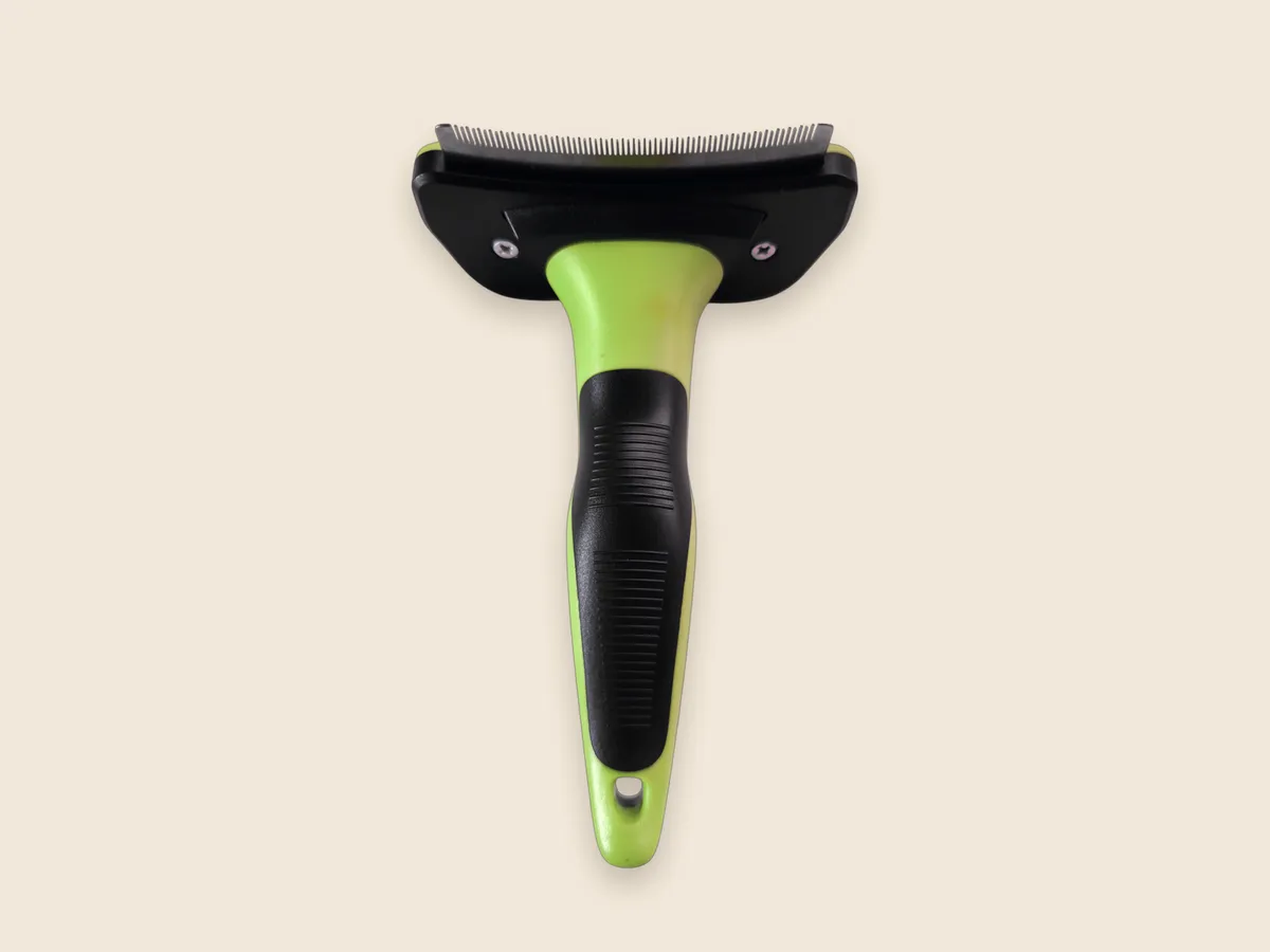 Close detail of the PASLUNA™ brush head and handle