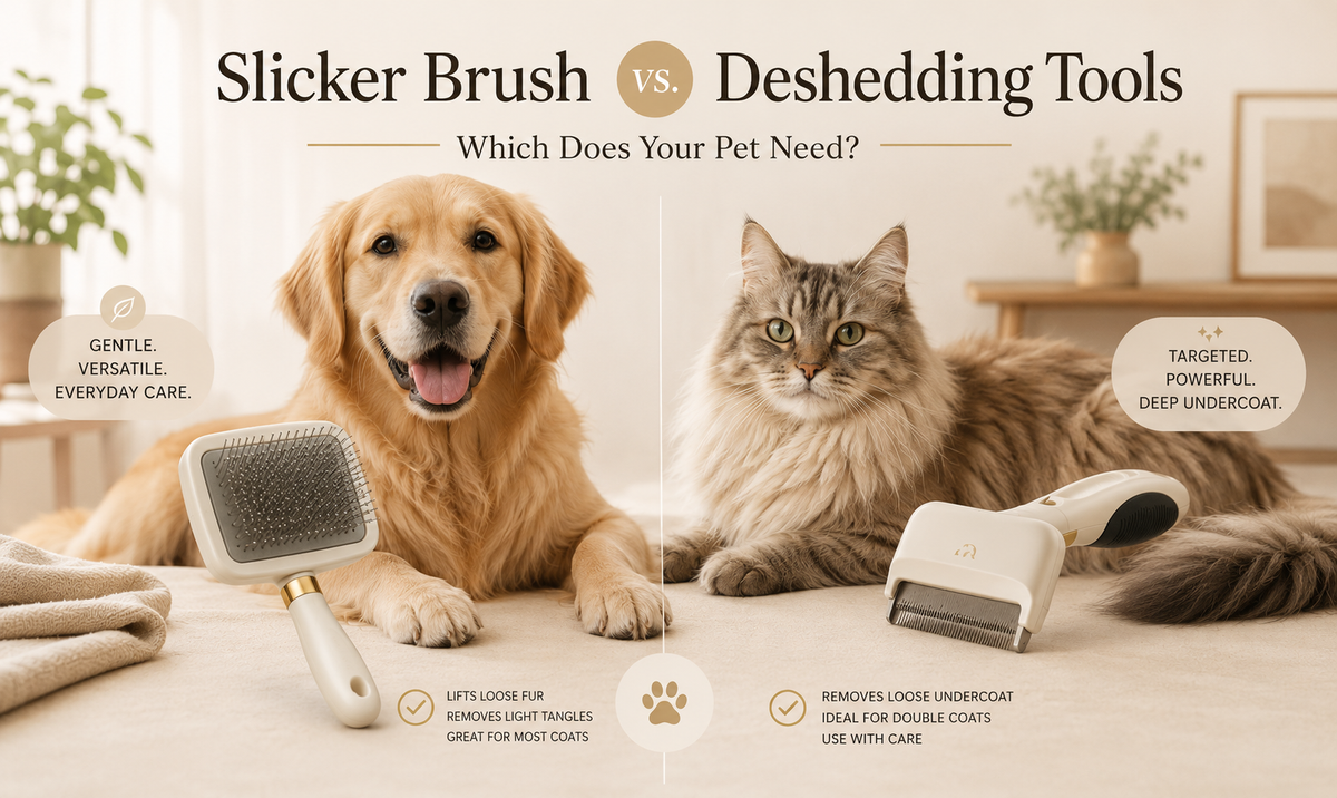 Slicker Brush vs. Deshedding Tools: Which Does Your Pet Need?