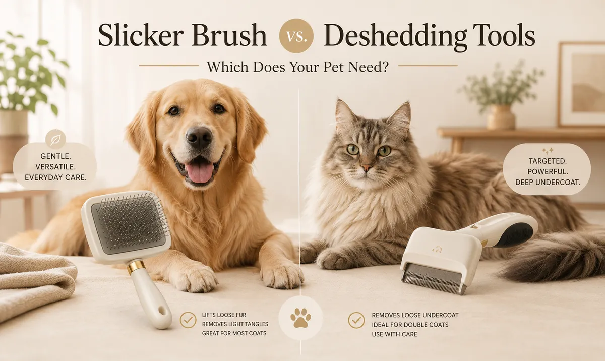 Slicker Brush vs. Deshedding Tools: Which Does Your Pet Need?